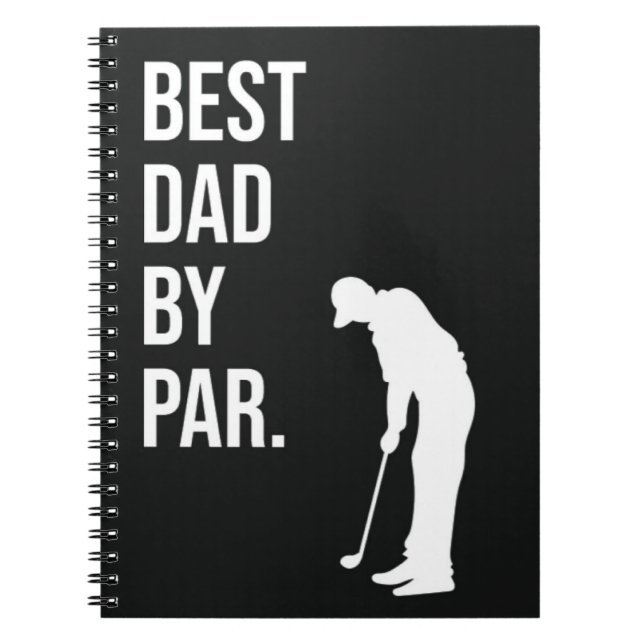Cuaderno Mejor Papá Por Par Graciosos Regalos De Golf Negro (Frente)