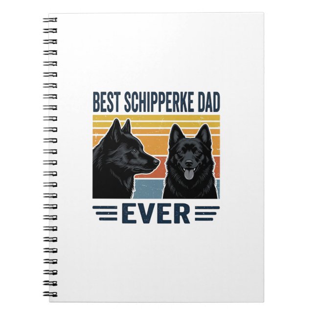 Cuaderno Mejor Papá Schipperke de Todos los Tiempos Diseño  (Frente)