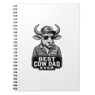 Cuaderno Mejor Papá Vaca de Todos los Tiempos Diseño de Gra