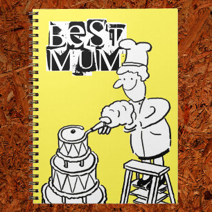 Cuaderno Mejor Pastelera Mamá Decorando Torta Gigante