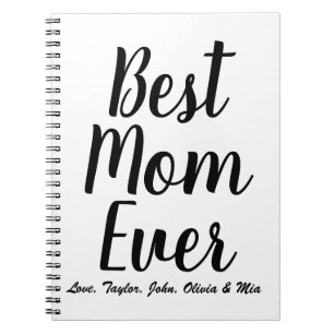 Cuaderno Mejor personalizado blanco negro de mamá de todos