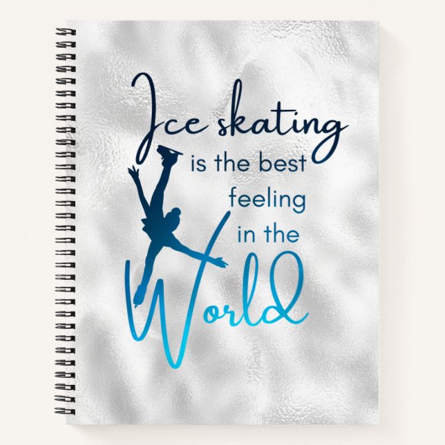 Cuaderno Mejor sensación - Patinaje sobre hielo azul gradie (Anverso)