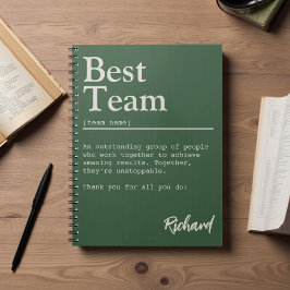 Cuaderno Mejor trabajo en equipo elegante personalizado de 