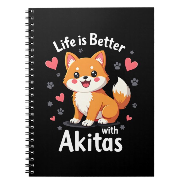 Cuaderno Mejor vida con Akita Tank Top (Frente)