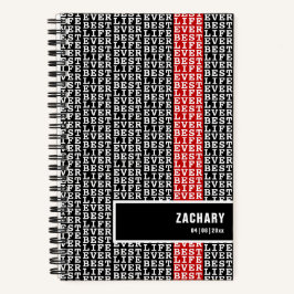 Cuaderno Mejor Vida Personalizada Ever Black White Stripe