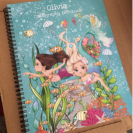 Cuaderno Mejores Amigas Bajo el Mar Sirenas Caligrafía