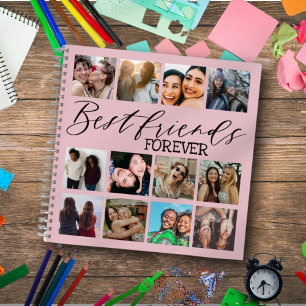 Cuaderno Mejores Amigas Colage de Fotos Rosa Moderno