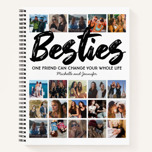 Cuaderno Mejores amigos | Besties Collage de fotos Notebook (Anverso)