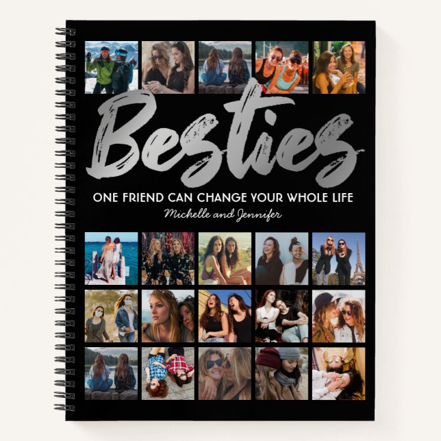 Cuaderno Mejores amigos | Collage de fotos Besties (Anverso)
