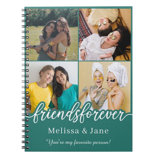 Cuaderno mejores amigos para siempre lindo 4 collage de fot (Frente)