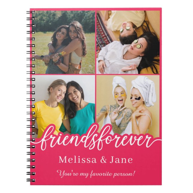 Cuaderno mejores amigos para siempre lindo 4 collage de fot (Frente)