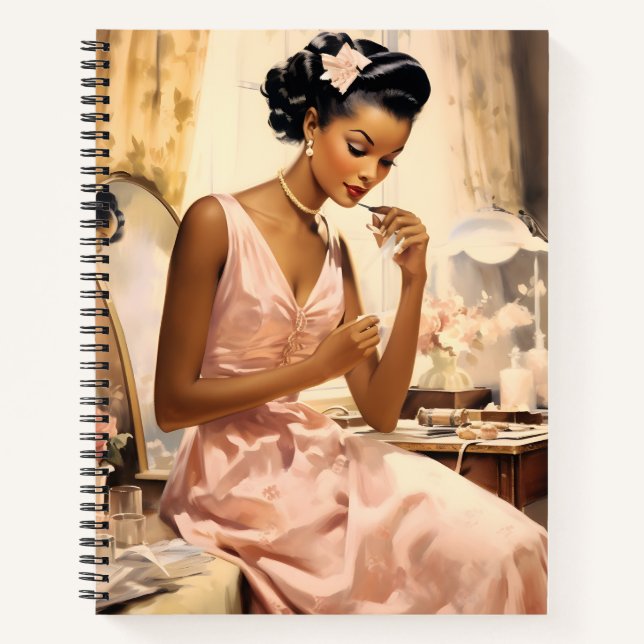 Cuaderno Melanated Enchanting 1940s Make-Up Girly Spiral (Anverso)