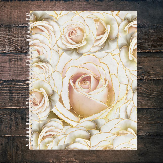 Cuaderno Melange de encantadores Rosas Purpurinas blancos y (Subido por el creador)