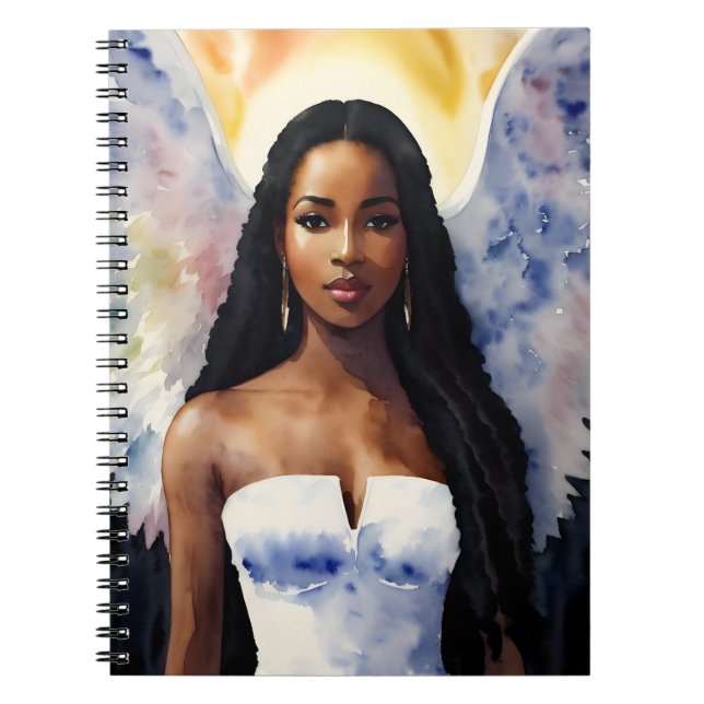 Cuaderno Melanin Angel Woman Watercolor Art (Frente)