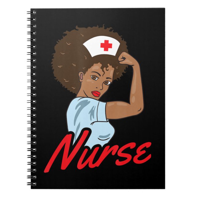 Cuaderno Melanin Black Nurse Clothing Gift Africano-Estadou (Frente)