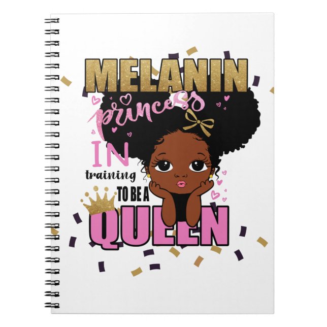 Cuaderno Melanin Princess Entrenamiento Para Ser Regalo Rei (Frente)