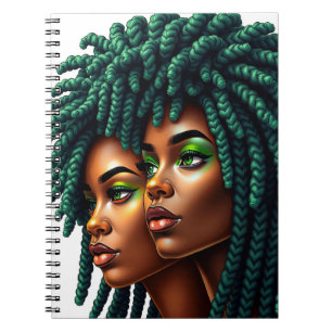 Cuaderno Melanina verde hermana mujer negra chicas piel mor