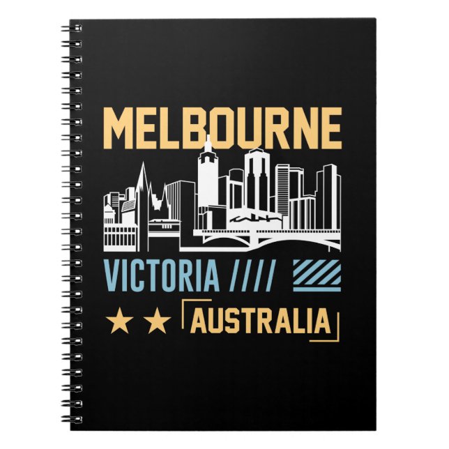 Cuaderno Melbourne Victoria Australia horizonte Gráfico de  (Frente)