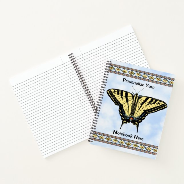 Cuaderno Melocotón amarillo con cielo azul personalizado (Interior)