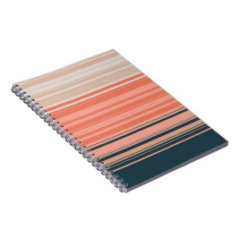 Cuaderno Melocotón claro, coral y rayas naranjas