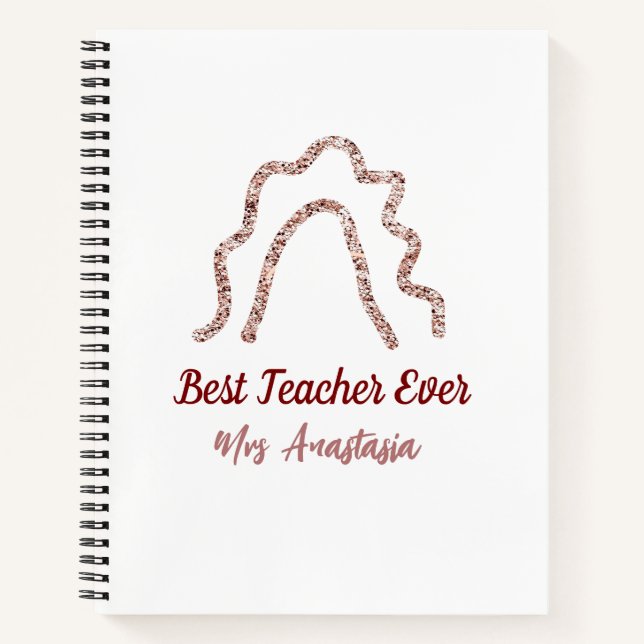 Cuaderno Melocotón marrón brillo arcoíris agradecimiento a  (Anverso)