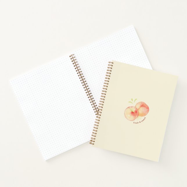 Cuaderno Melocotones pastel de estética linda (Interior)