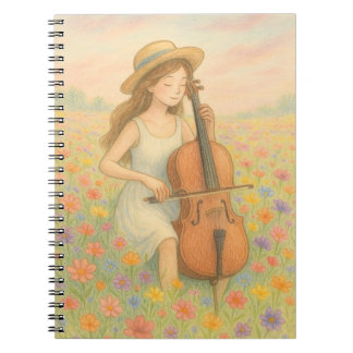 Cuaderno Melodía de primavera - Chica con Cello en la 🌸 de