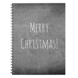 Cuaderno Melodía navidad Black White Typography Chalkboard