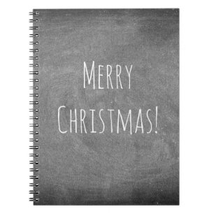Cuaderno Melodía navidad Black White Typography Chalkboard