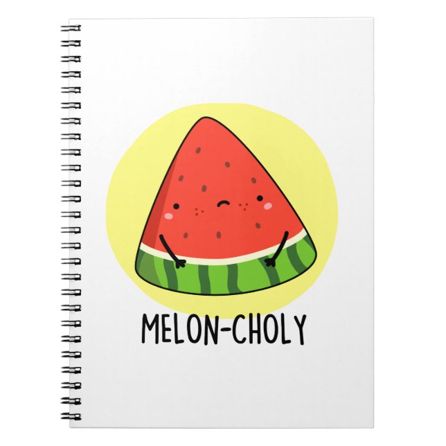 Cuaderno Melon-choly Funny Sad Watermelon Pun (Frente)