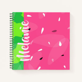 Cuaderno Melón Melón Semillas Verde Rosa Personalizado