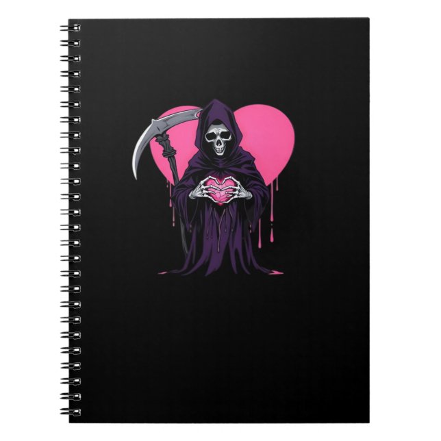 Cuaderno Meme clásico de Heart Hands Reaper (Frente)
