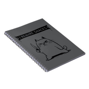 Cuaderno Meme de gato divertido necesito snacks 