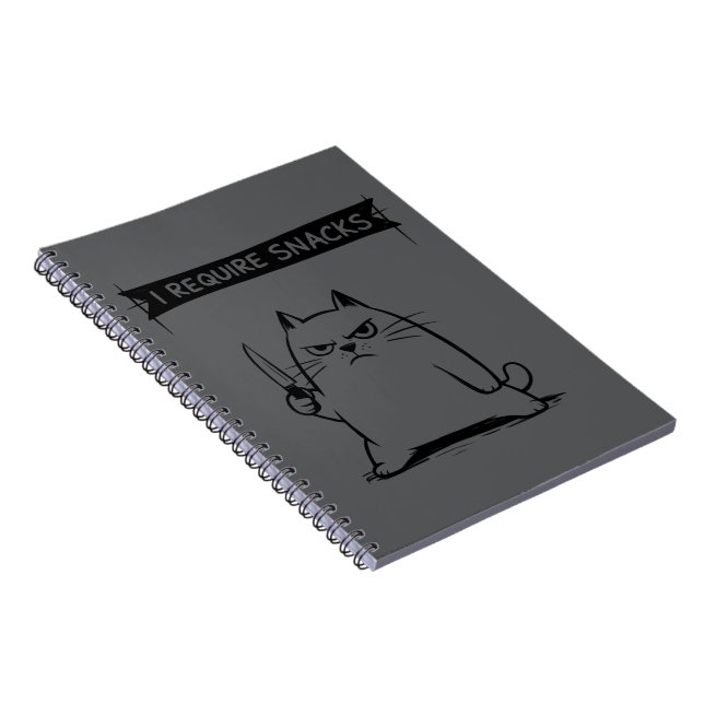 Cuaderno Meme de gato divertido necesito snacks  (Lado Derecho)
