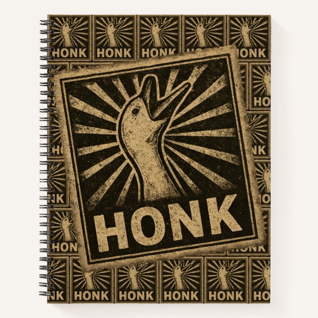 Cuaderno Meme de pollo de pato con honk Goose (Anverso)