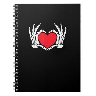 Cuaderno Meme divertido de Skeleton Hand Heart Día de San V