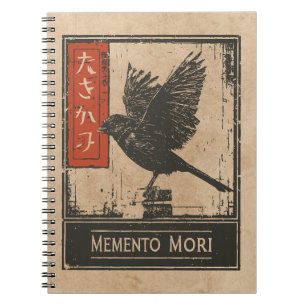 Cuaderno Memento Mori Crow Art Diseño estático de Wabi Sa