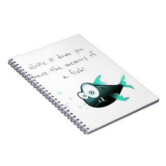 Cuaderno memoria de un bloc de notas de pescado