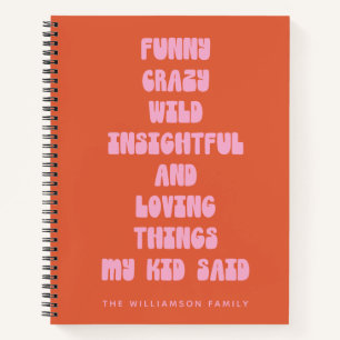 Cuaderno Memoria Naranja de Citas Divertidas Personalizadas