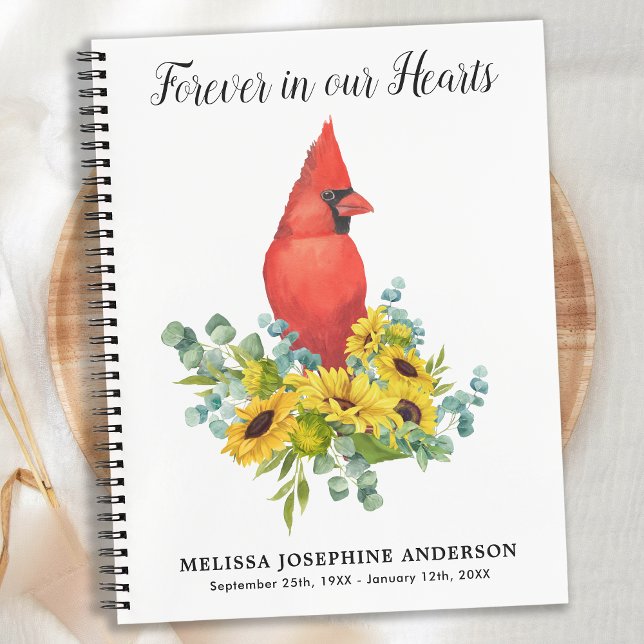 Cuaderno Memorial Cardinal Sunflowers Funestbook Guestbook (Subido por el creador)