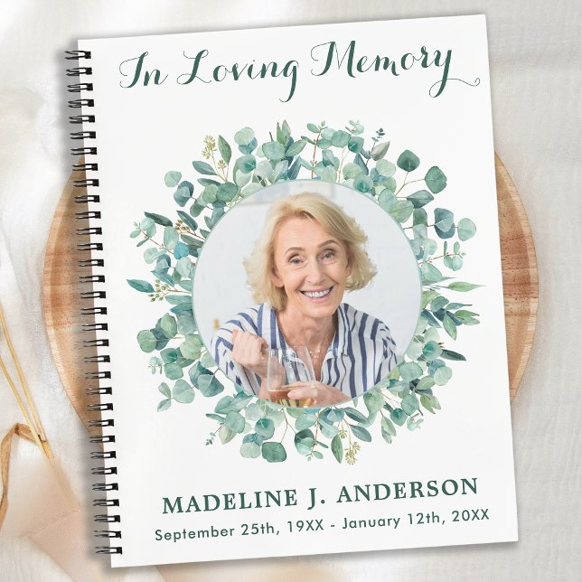 Cuaderno Memorial Eucalyptus Greenery Funeral Guest Book (Subido por el creador)