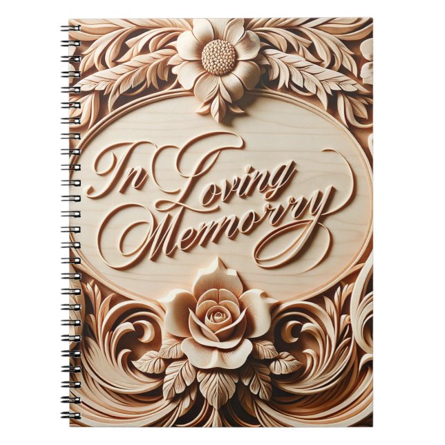 Cuaderno Memorial Faux Wood Funeral Guest / Fotos (Frente)