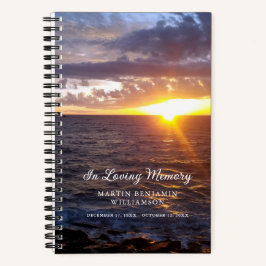 Cuaderno Memorial Funeral Sunset Ocean Beach Guest Book