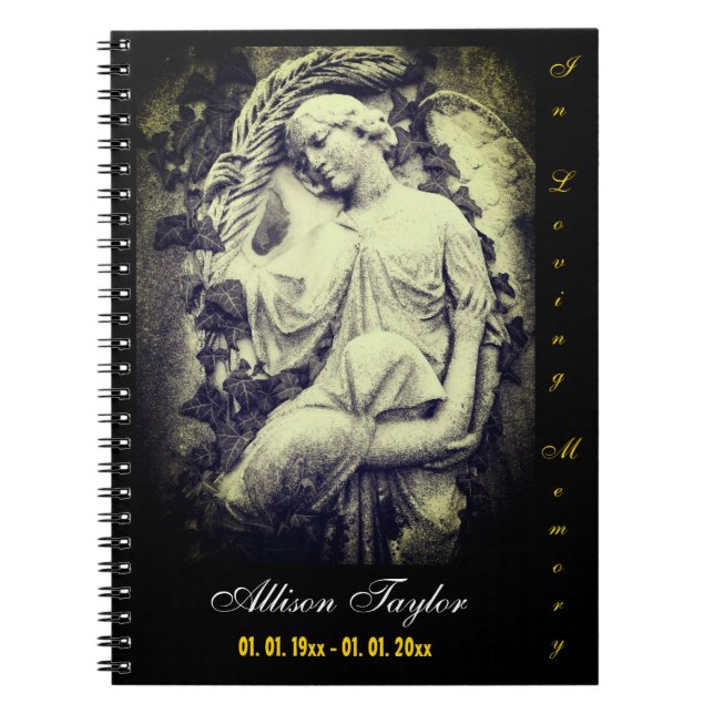 Cuaderno Memorial o Libro de Huéspedes Funerales - con Ánge (Frente)