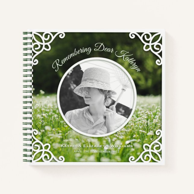 Cuaderno Memorial Service Wildflower Meadow Photo Guestbook (Anverso)