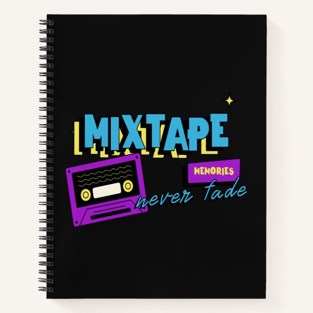 Cuaderno Memorias de Mixtape Nostalgia de Cassette Retro (Anverso)