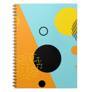 Cuaderno Memphis, hipster, arte de ilustracion moderno y fr