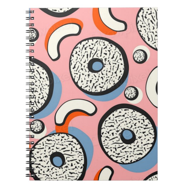 Cuaderno Memphis lindo patrón impecable (Frente)