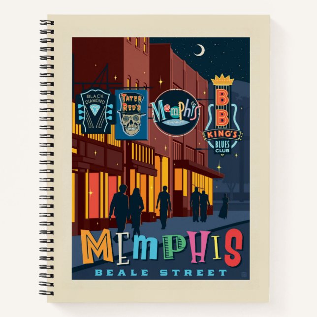 Cuaderno Memphis, TN | Beale Street Neon (Anverso)