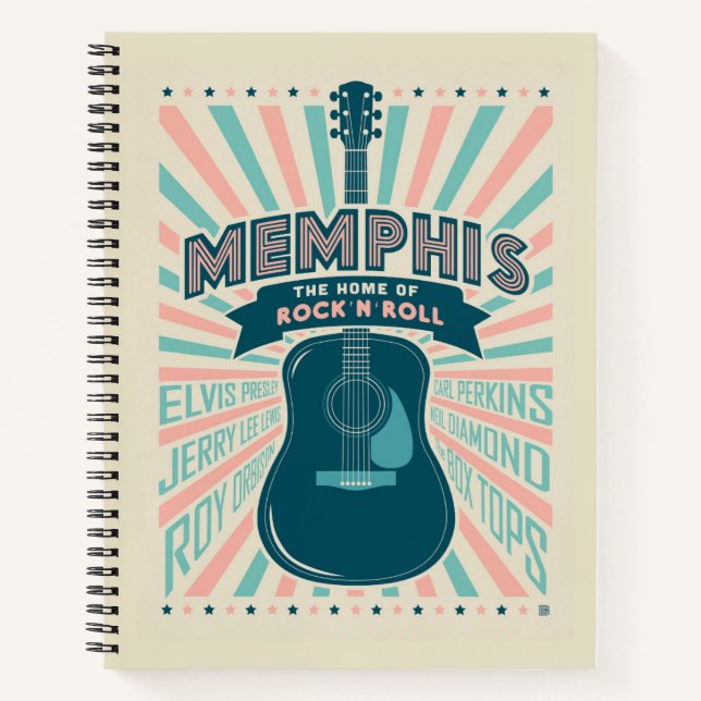 Cuaderno Memphis, TN: Serie de guitarras | Rock-N-Roll (Anverso)